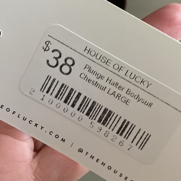 NEW Olivaceous Plunging Halter Bodysuit. Size Large - Picture 3 of 8